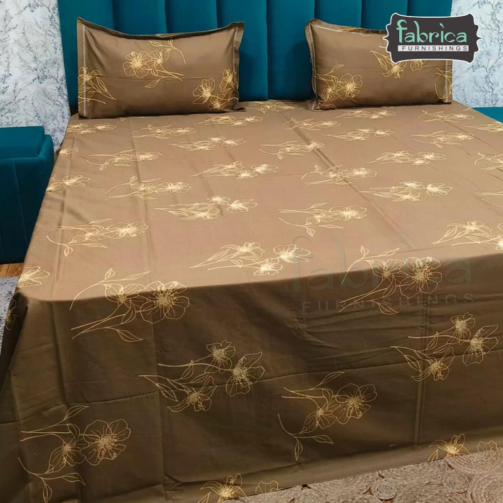 Abstract Dark Base Printed Premium Pure Cotton King Size Bedsheet