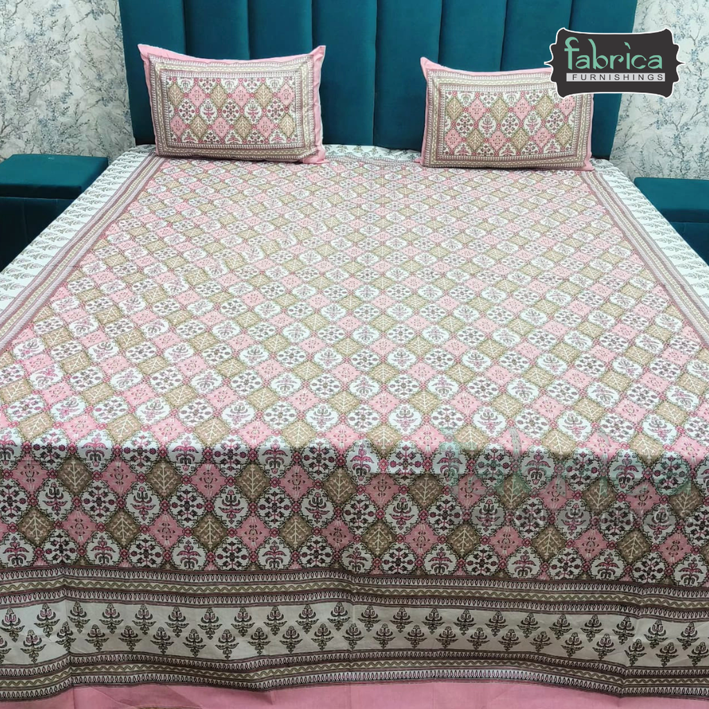 Royal Rajasthani Handblock Print pure Cotton Double Bed Sheets