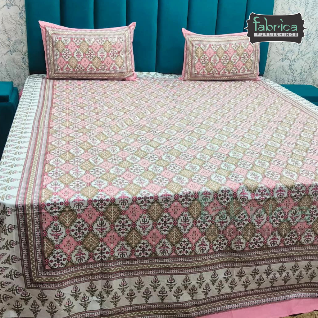 Royal Rajasthani Handblock Print pure Cotton Double Bed Sheets