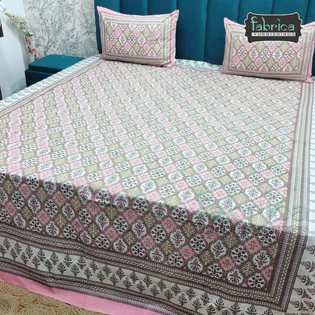 Royal Rajasthani Handblock Print pure Cotton Double Bed Sheets