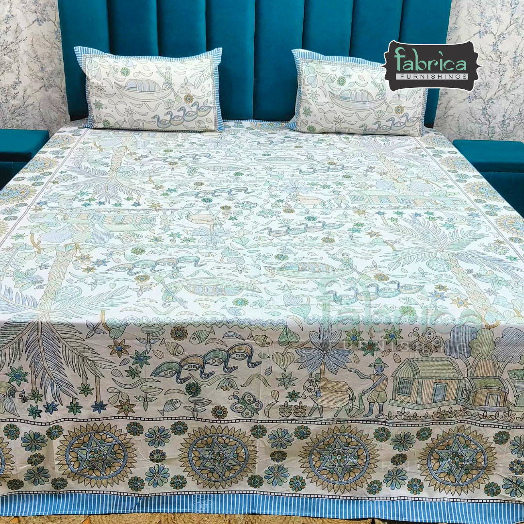 Royal Rajasthani Handblock Print pure Cotton Double Bed Sheets