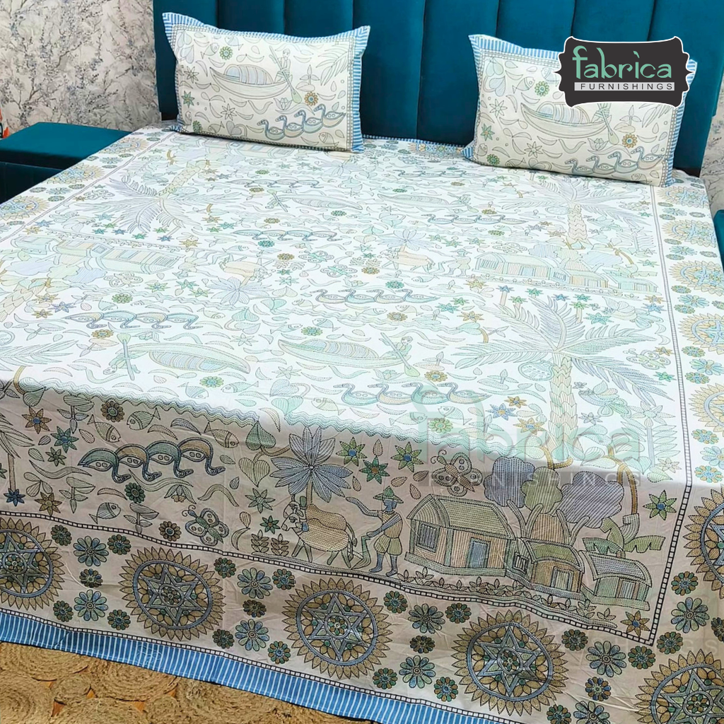 Royal Rajasthani Handblock Print pure Cotton Double Bed Sheets