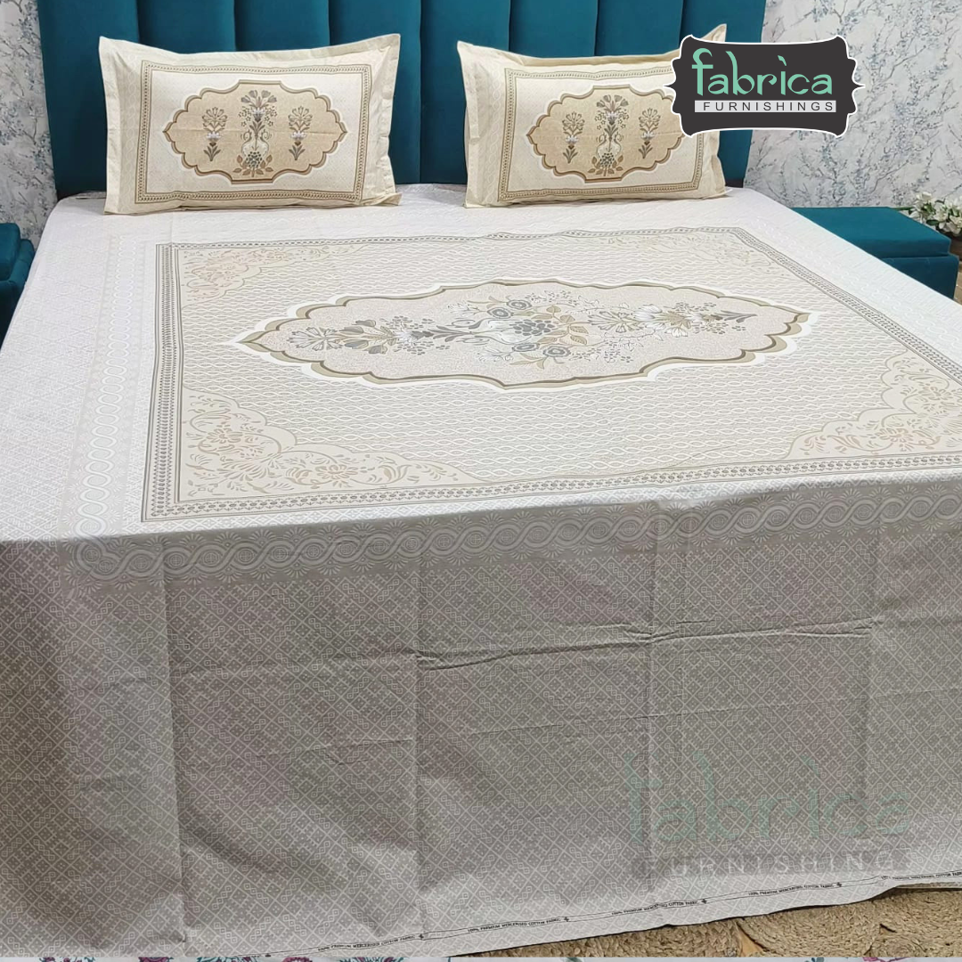 Satrangi Handblock Super King Size Pure Cotton Printed Bedsheet Set