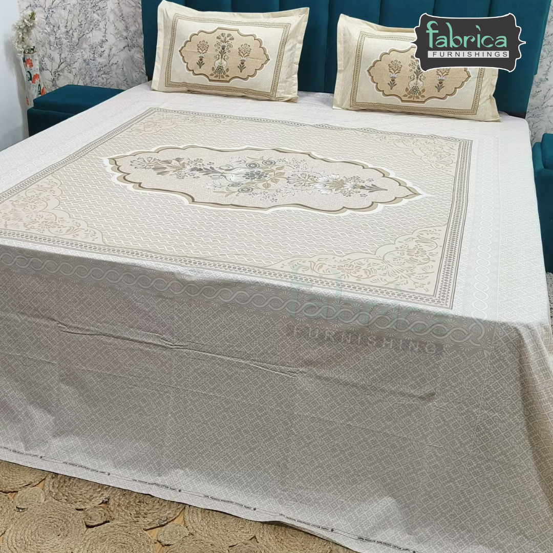 Satrangi Handblock Super King Size Pure Cotton Printed Bedsheet Set