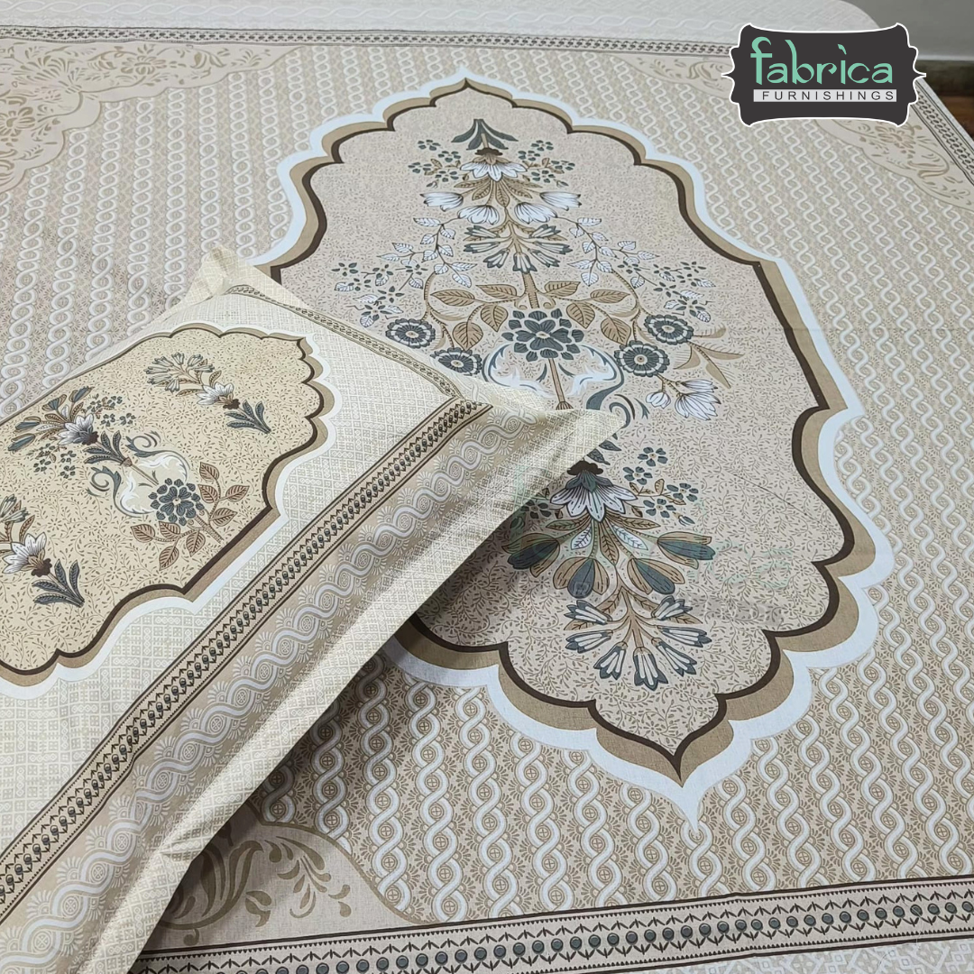 Satrangi Handblock Super King Size Pure Cotton Printed Bedsheet Set