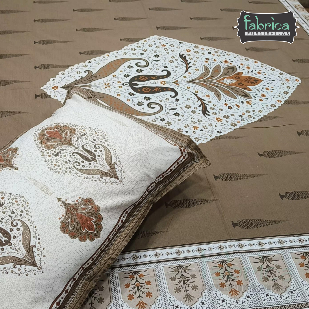 Satrangi Handblock Super King Size Pure Cotton Printed Bedsheet Set