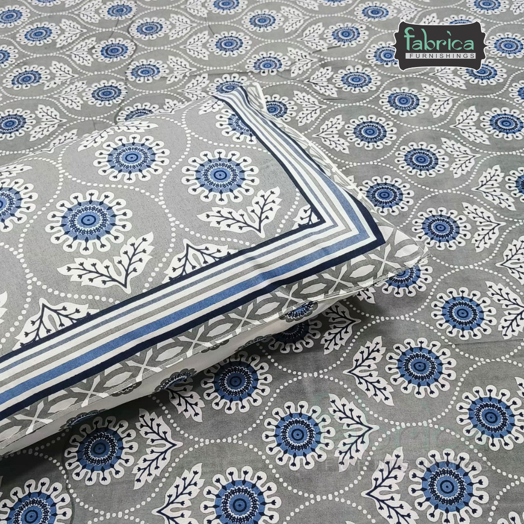 Gulnaar Double Bed Pure Cotton Printed Bedsheet Set