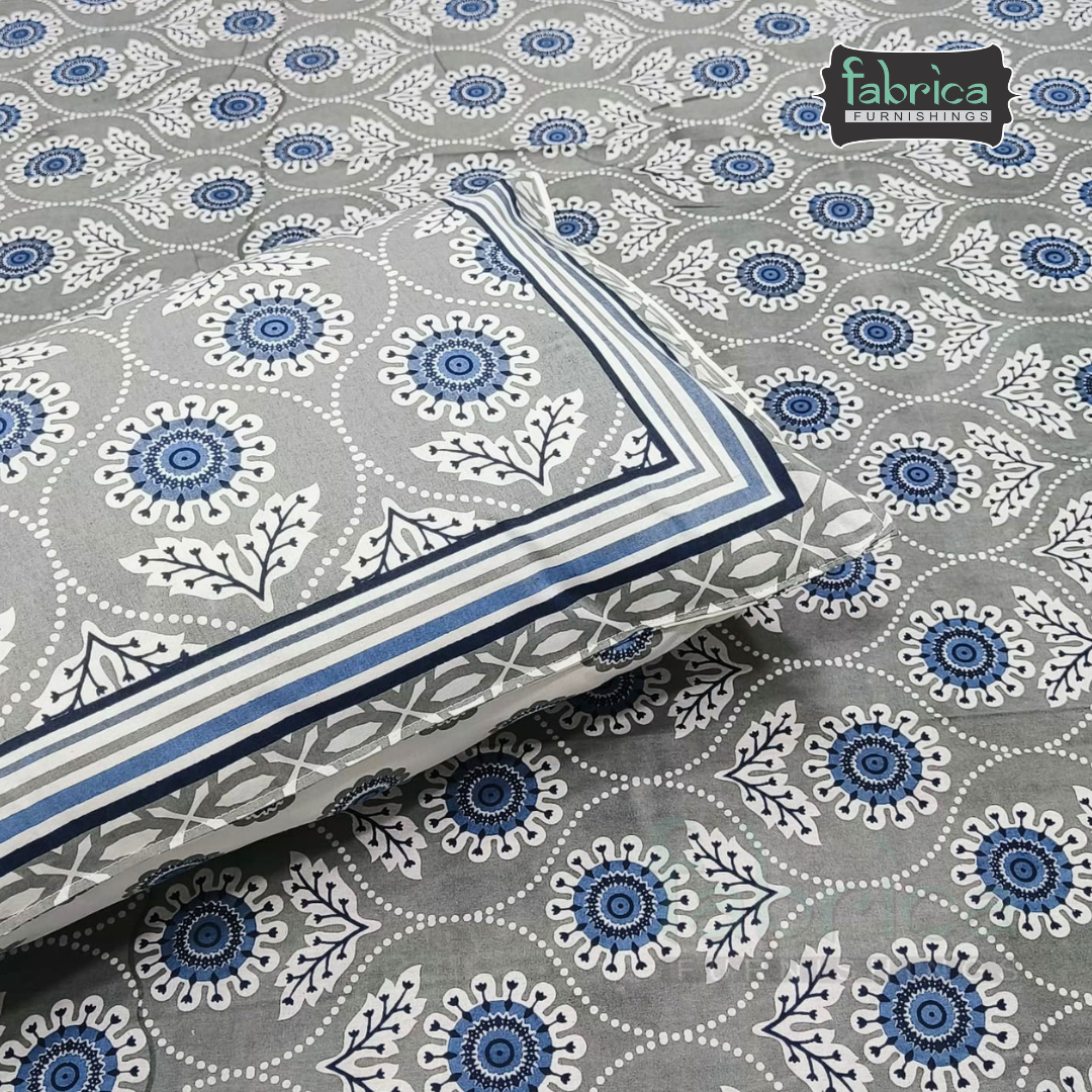 Gulnaar Double Bed Pure Cotton Printed Bedsheet Set