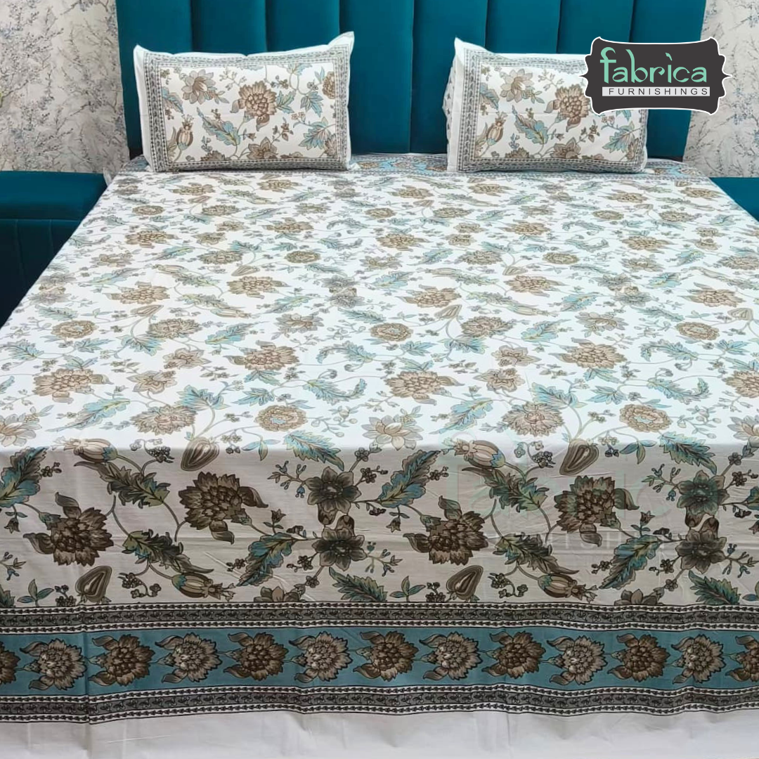Shahi Printed Premium Pure Cotton Super Kingsize Bed Sheets(110*110) inches