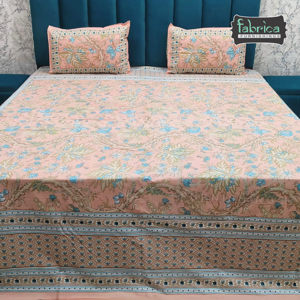 Shahi Printed Premium Pure Cotton Super Kingsize Bed Sheets(110*110) inches
