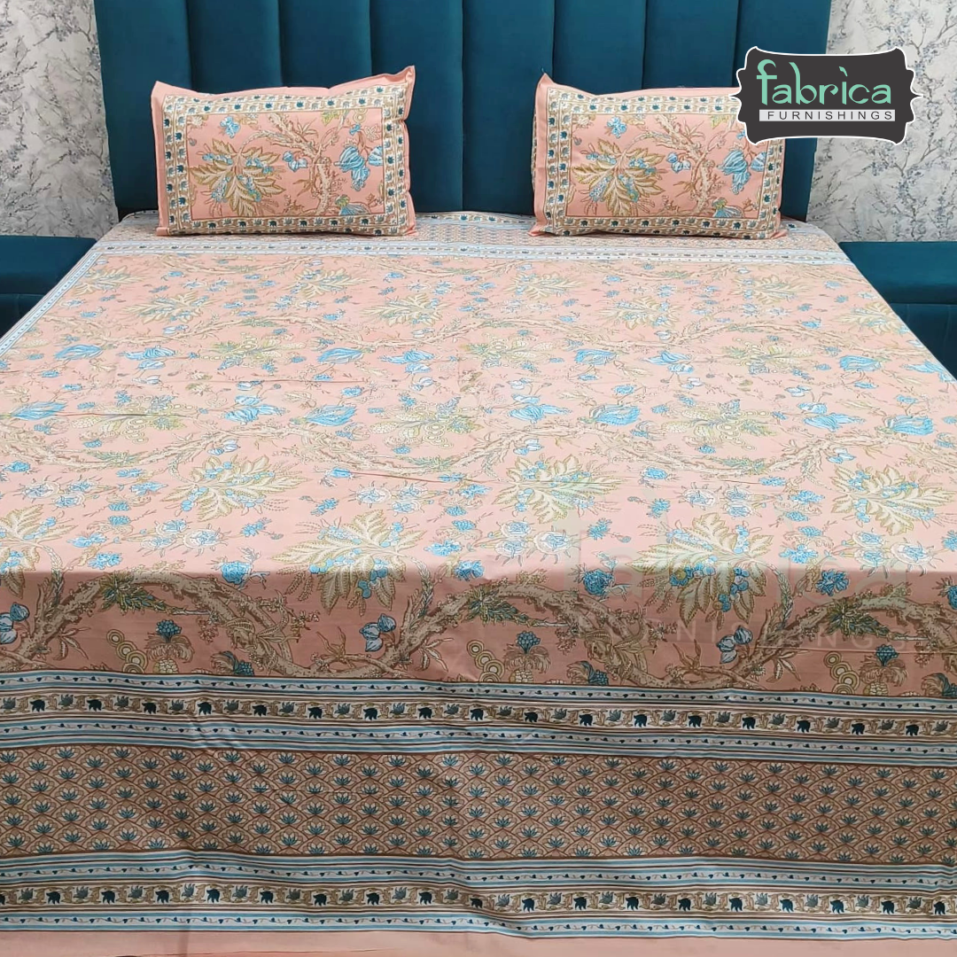 Shahi Printed Premium Pure Cotton Super Kingsize Bed Sheets(110*110) inches