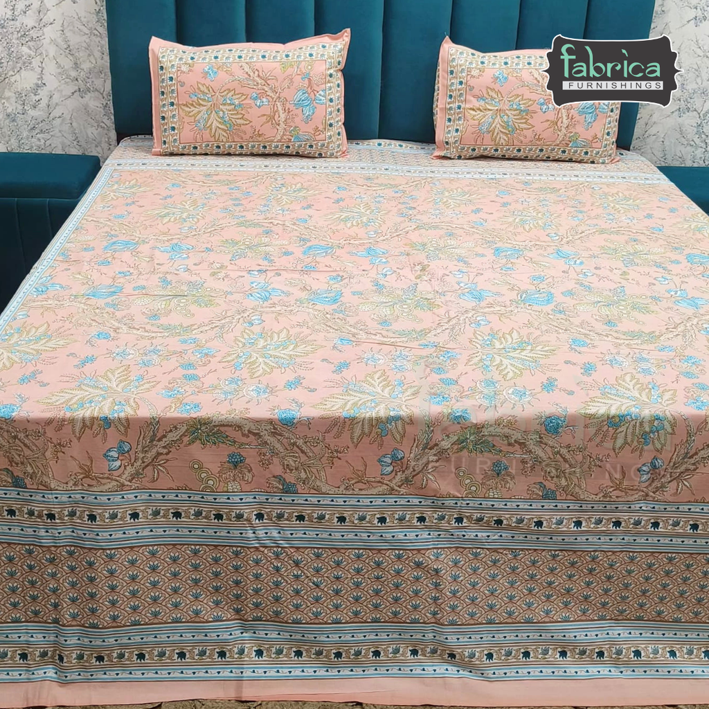 Shahi Printed Premium Pure Cotton Super Kingsize Bed Sheets(110*110) inches