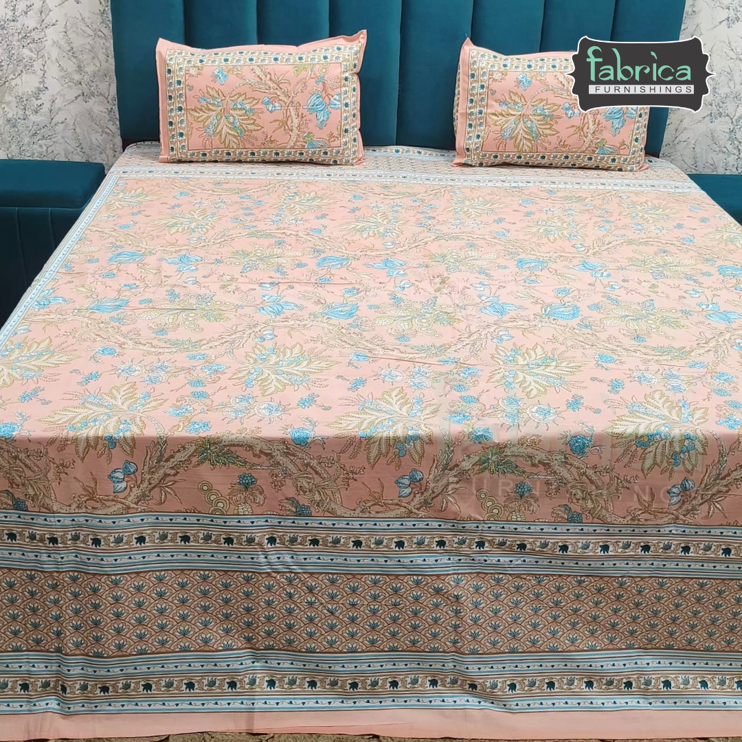 Shahi Printed Premium Pure Cotton Super Kingsize Bed Sheets(110*110) inches