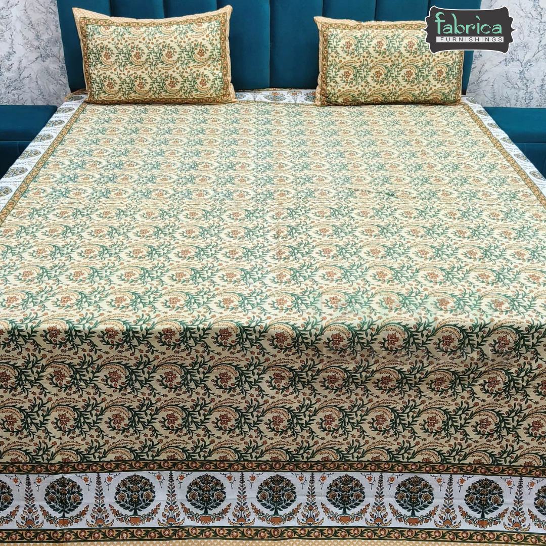 Royal Rajasthani Handblock Print pure Cotton Double Bed Sheets