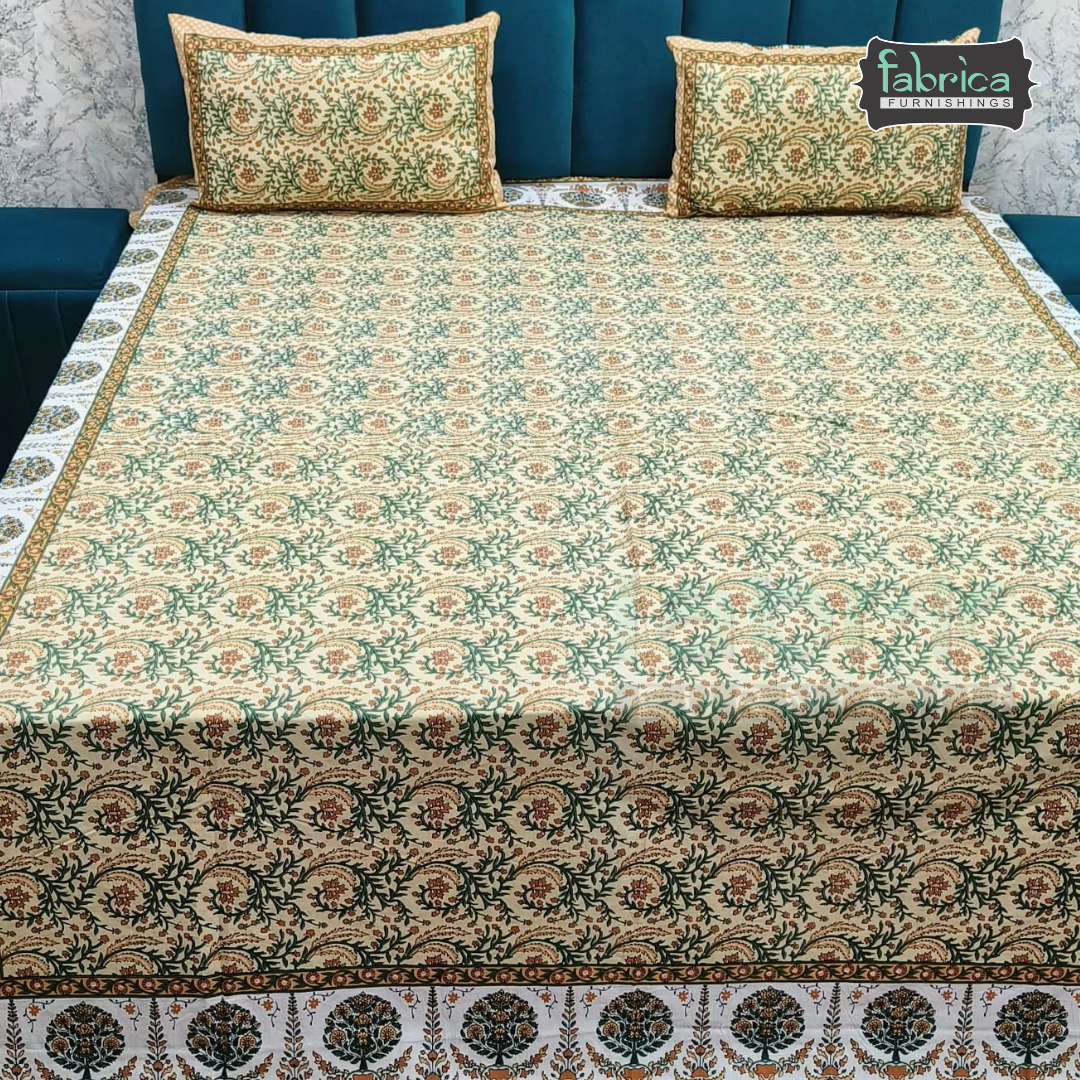 Royal Rajasthani Handblock Print pure Cotton Double Bed Sheets