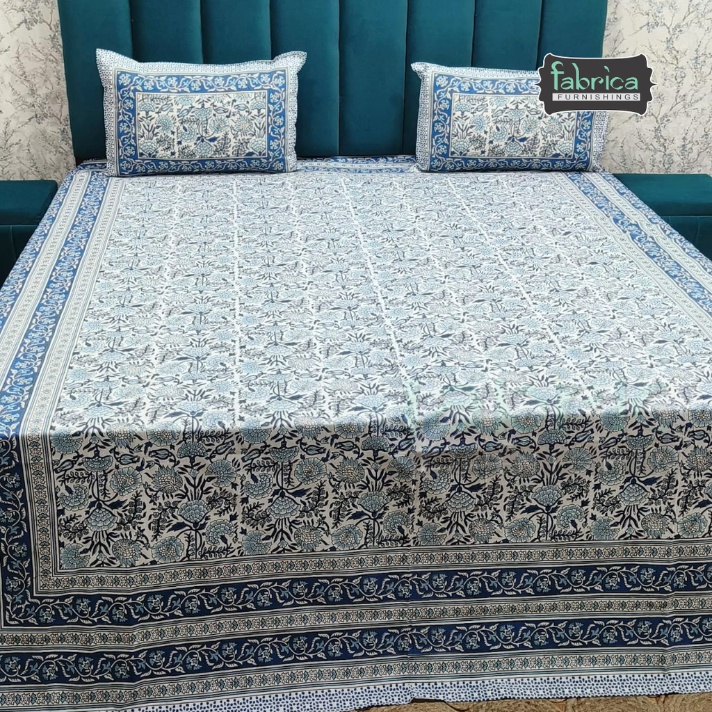 Royal Rajasthani Handblock Print pure Cotton Double Bed Sheets