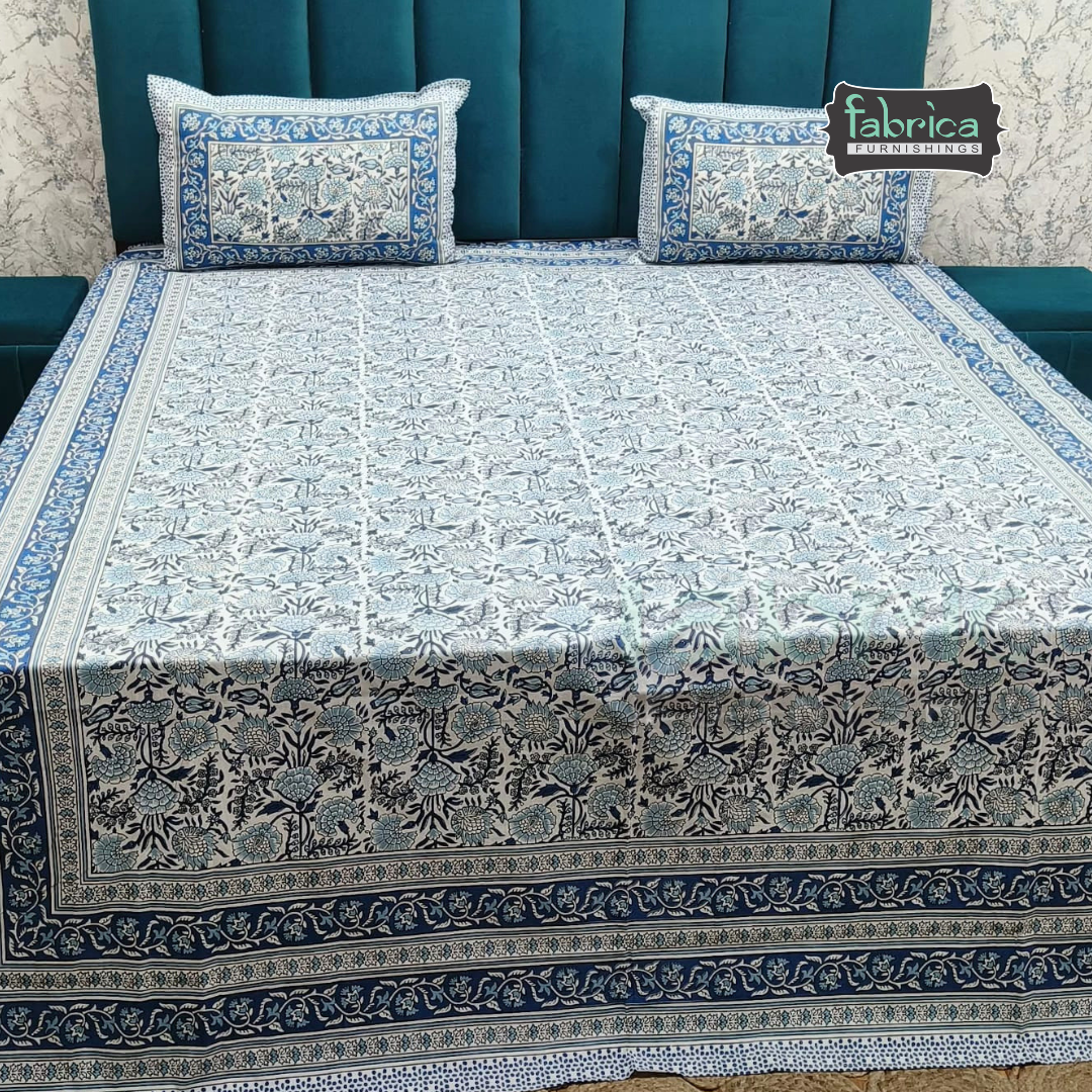 Royal Rajasthani Handblock Print pure Cotton Double Bed Sheets