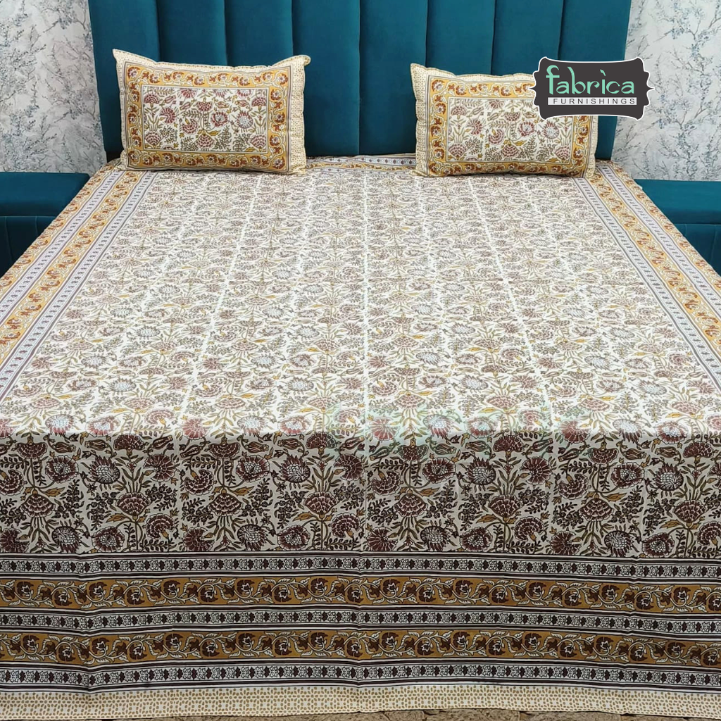 Royal Rajasthani Handblock Print pure Cotton Double Bed Sheets