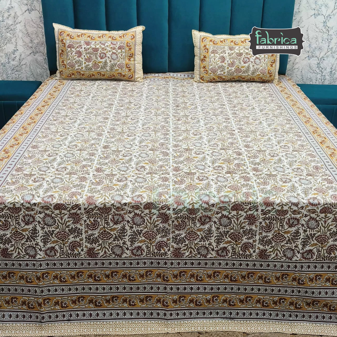 Royal Rajasthani Handblock Print pure Cotton Double Bed Sheets