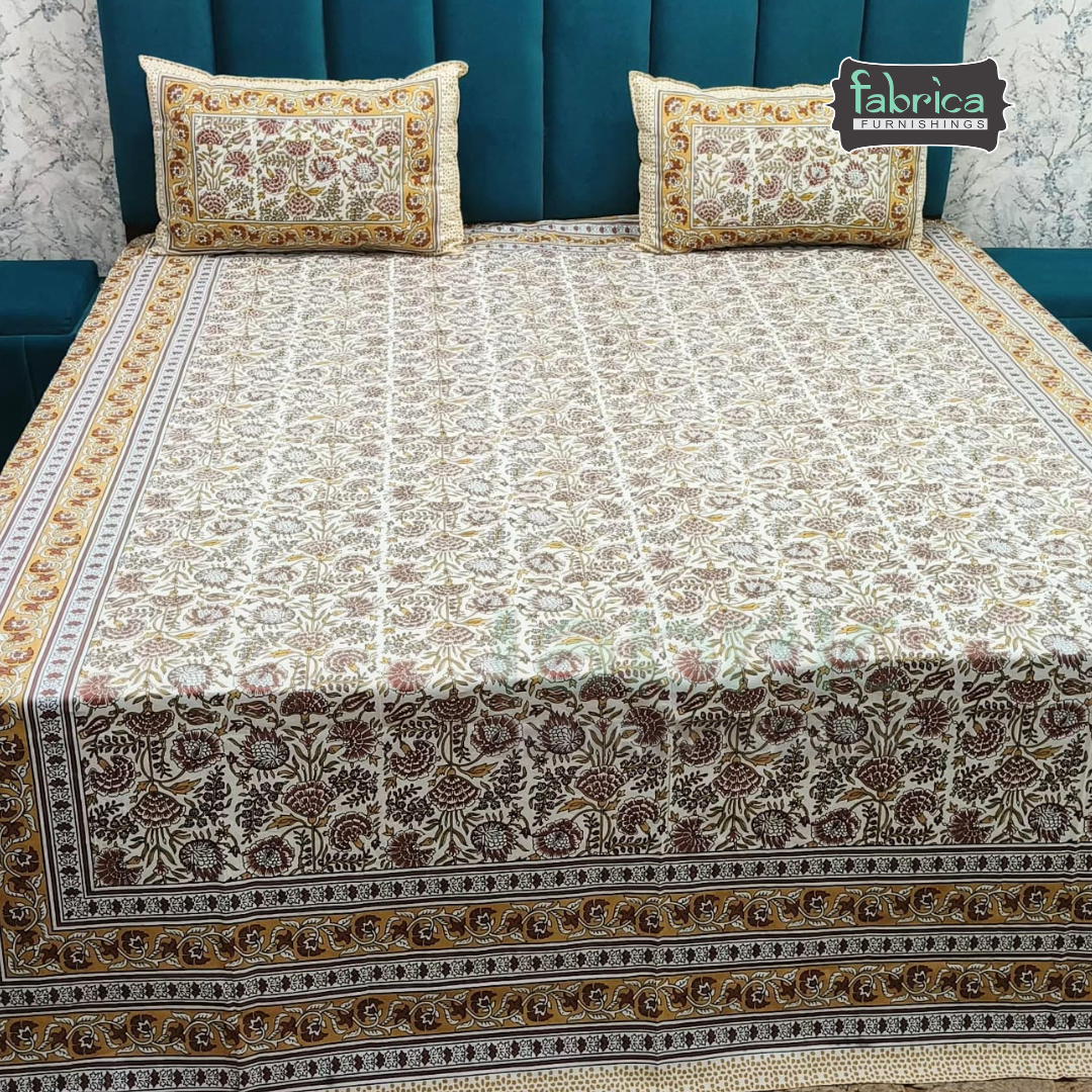 Royal Rajasthani Handblock Print pure Cotton Double Bed Sheets