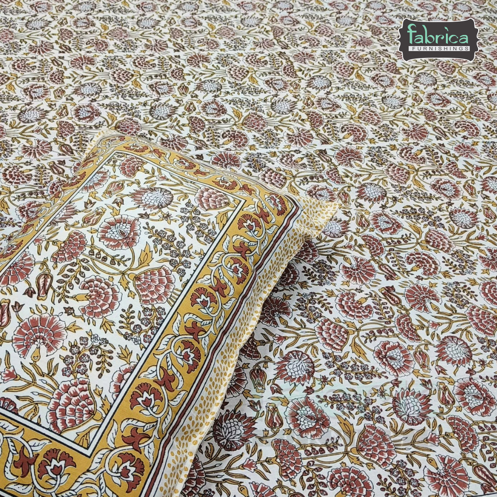 Royal Rajasthani Handblock Print pure Cotton Double Bed Sheets