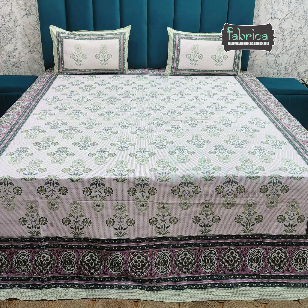 Royal Rajasthani Handblock Print pure Cotton Double Bed Sheets