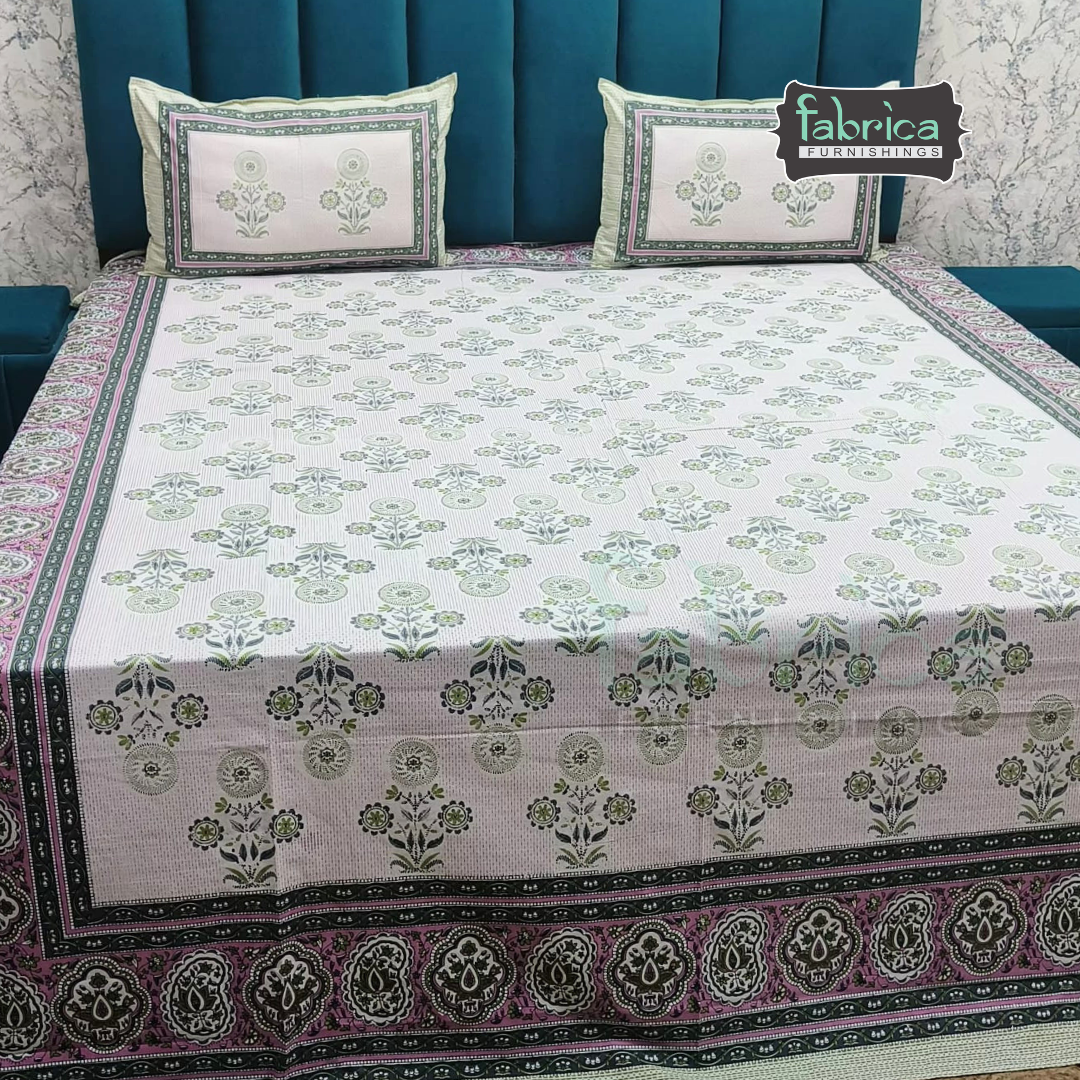Royal Rajasthani Handblock Print pure Cotton Double Bed Sheets