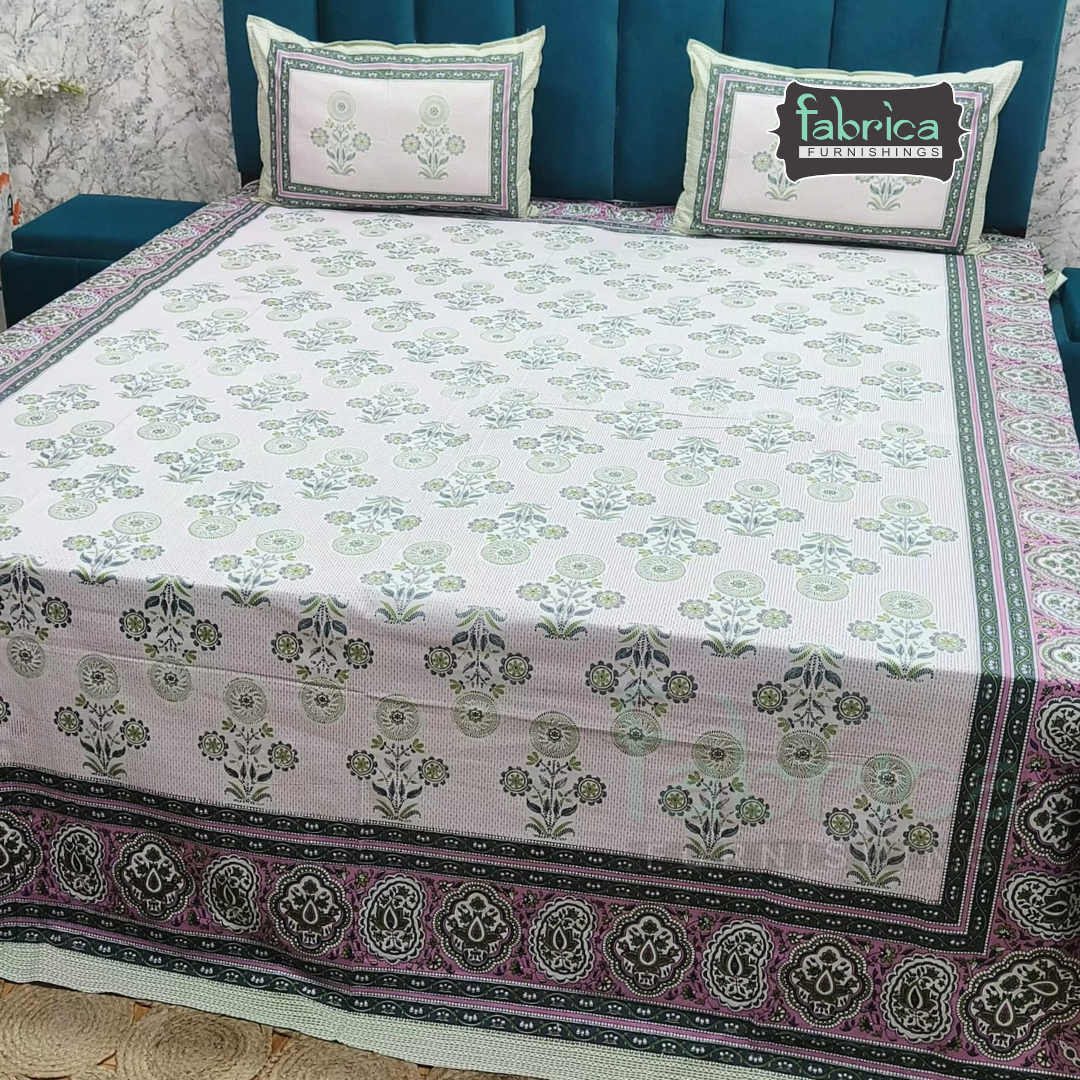 Royal Rajasthani Handblock Print pure Cotton Double Bed Sheets