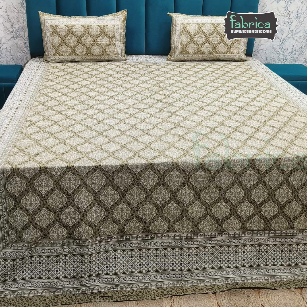Royal Rajasthani Handblock Print pure Cotton Double Bed Sheets