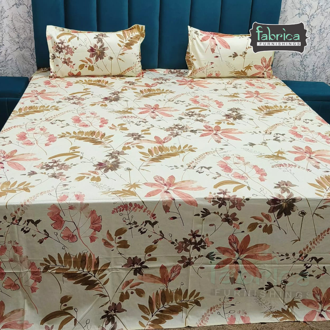 Pearl Print Premium Pure Cotton king Size Bedsheet