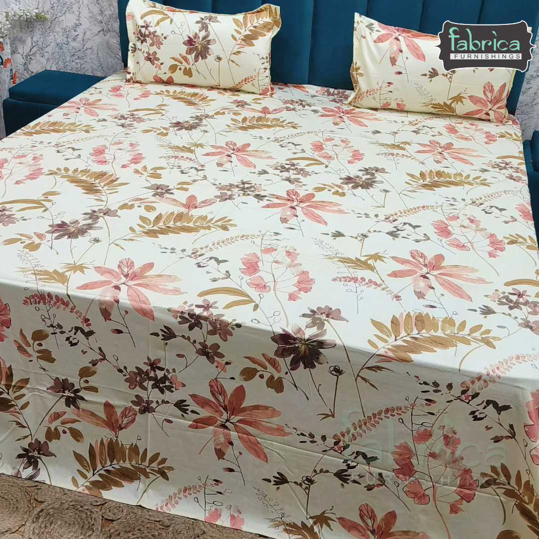 Pearl Print Premium Pure Cotton king Size Bedsheet