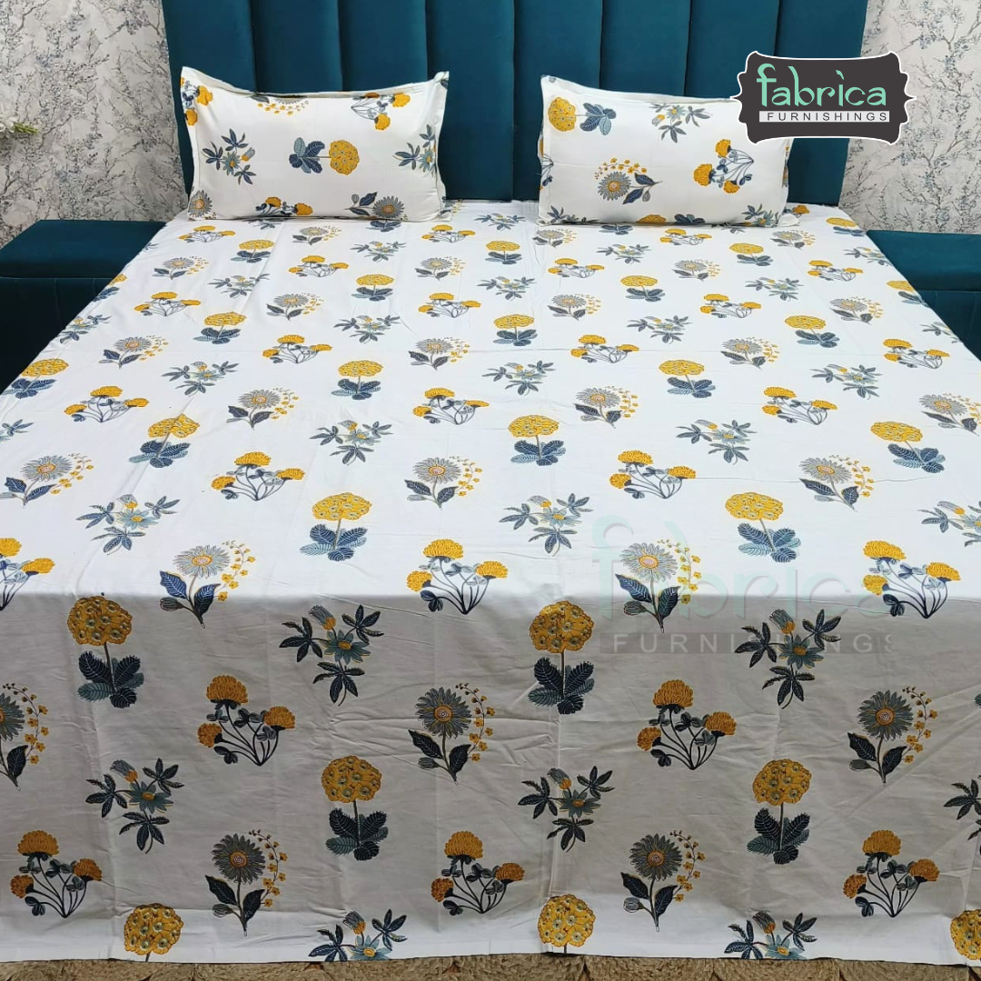 Pearl Print Premium Pure Cotton king Size Bedsheet
