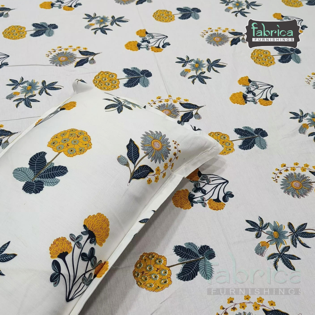 Pearl Print Premium Pure Cotton king Size Bedsheet