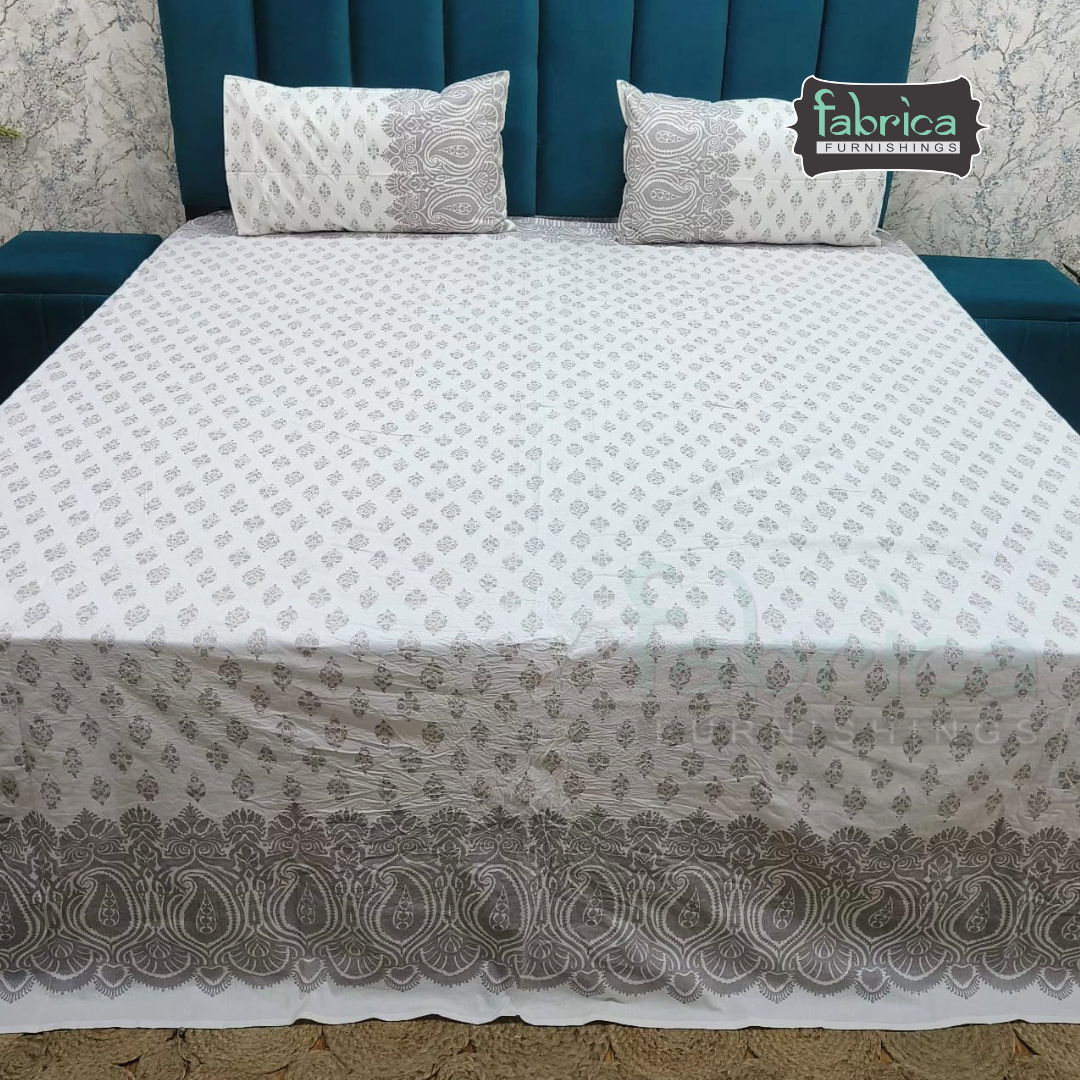 Shahi Printed Premium Pure Cotton Super Kingsize Bed Sheets(110*110) inches