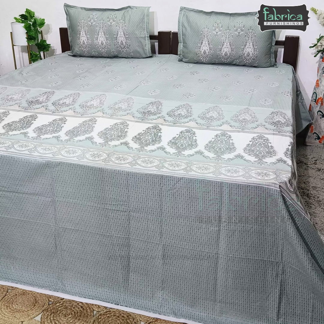 Ethnic Panel  Decor Designer Printed Cotton King Size Bed Sheets