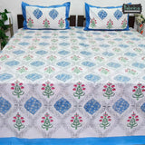 Rangoli Pure Cotton Handblock Super Kingsize Bedsheet