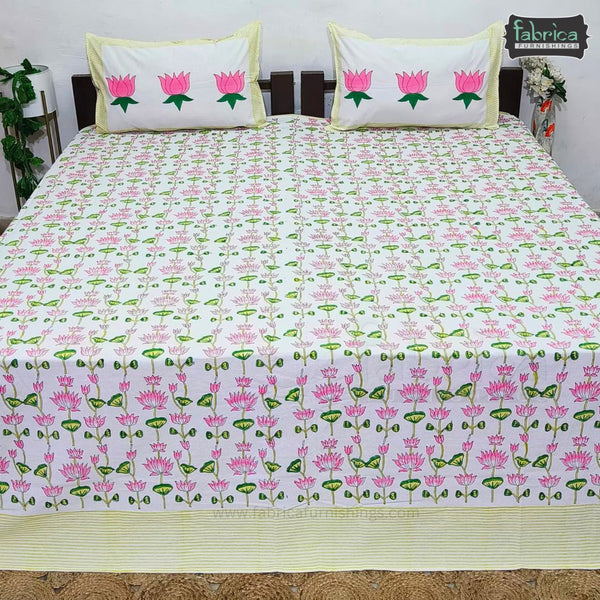 Rangoli Pure Cotton Handblock Super Kingsize Bedsheet
