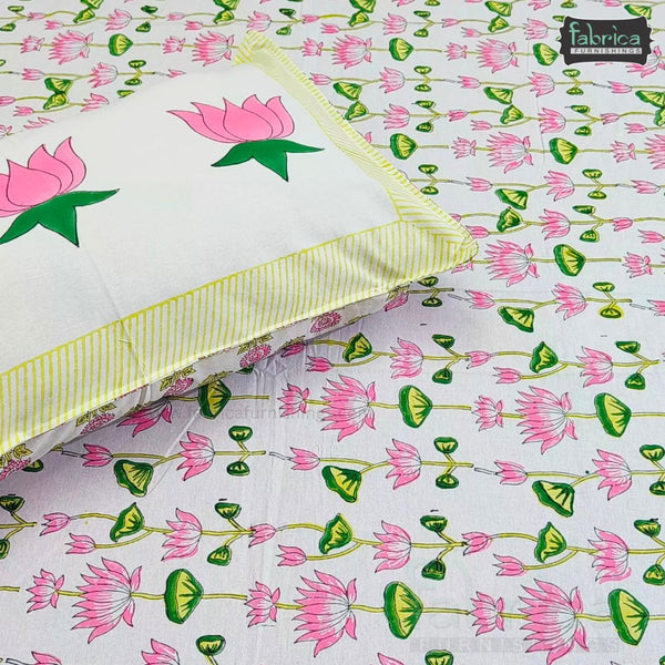 Rangoli Pure Cotton Handblock Super Kingsize Bedsheet