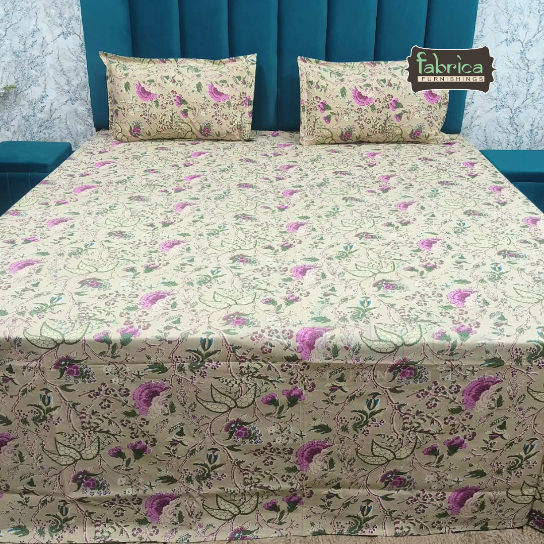 Sadabahar Anokhi Printed Pure Cotton  King Size Bedsheet Set