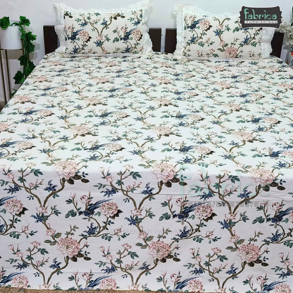 Traditional Anokhi Prints Pure Cotton King Size Lacework  Bedsheet