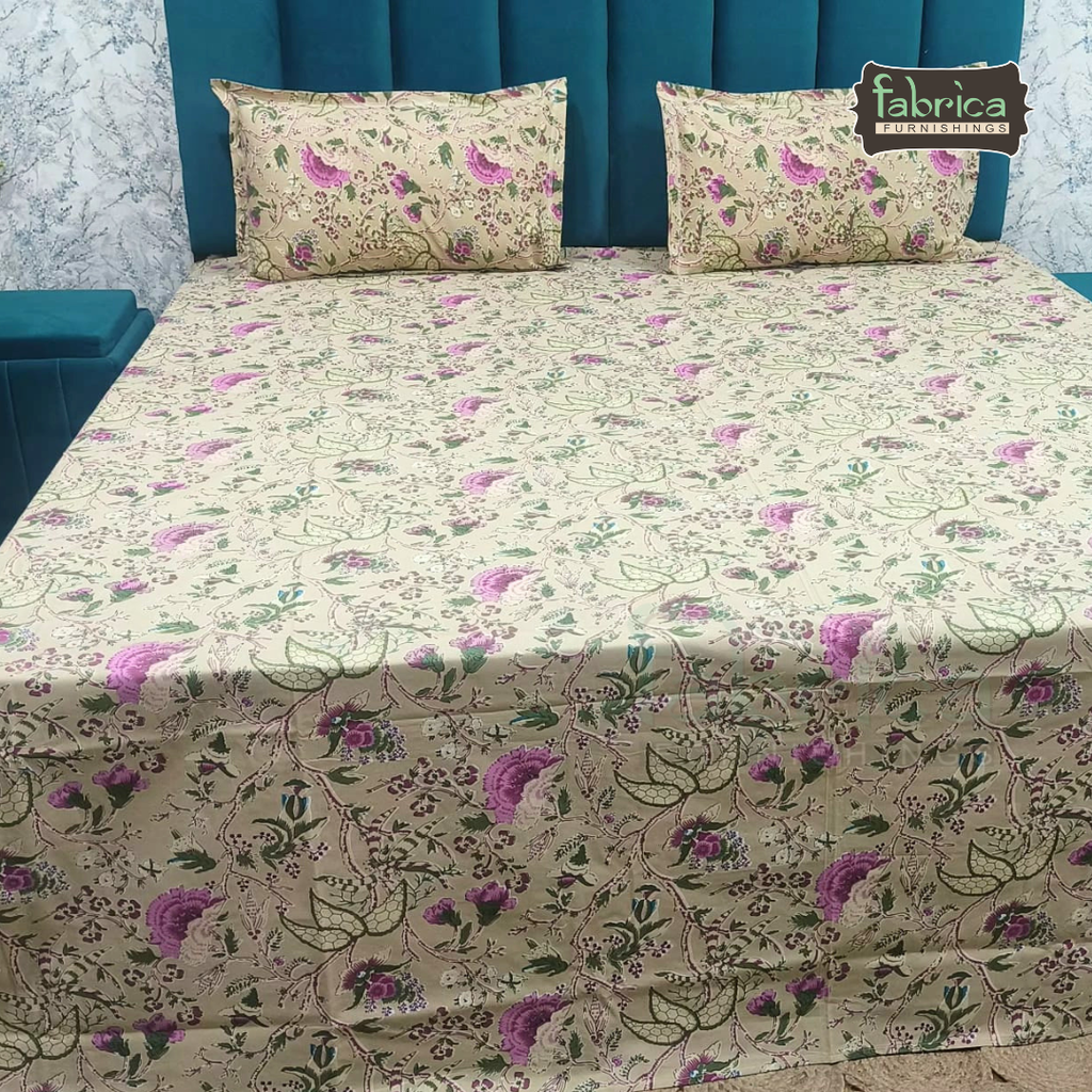 Sadabahar Anokhi Printed Pure Cotton  King Size Bedsheet Set