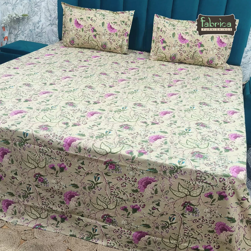 Sadabahar Anokhi Printed Pure Cotton  King Size Bedsheet Set