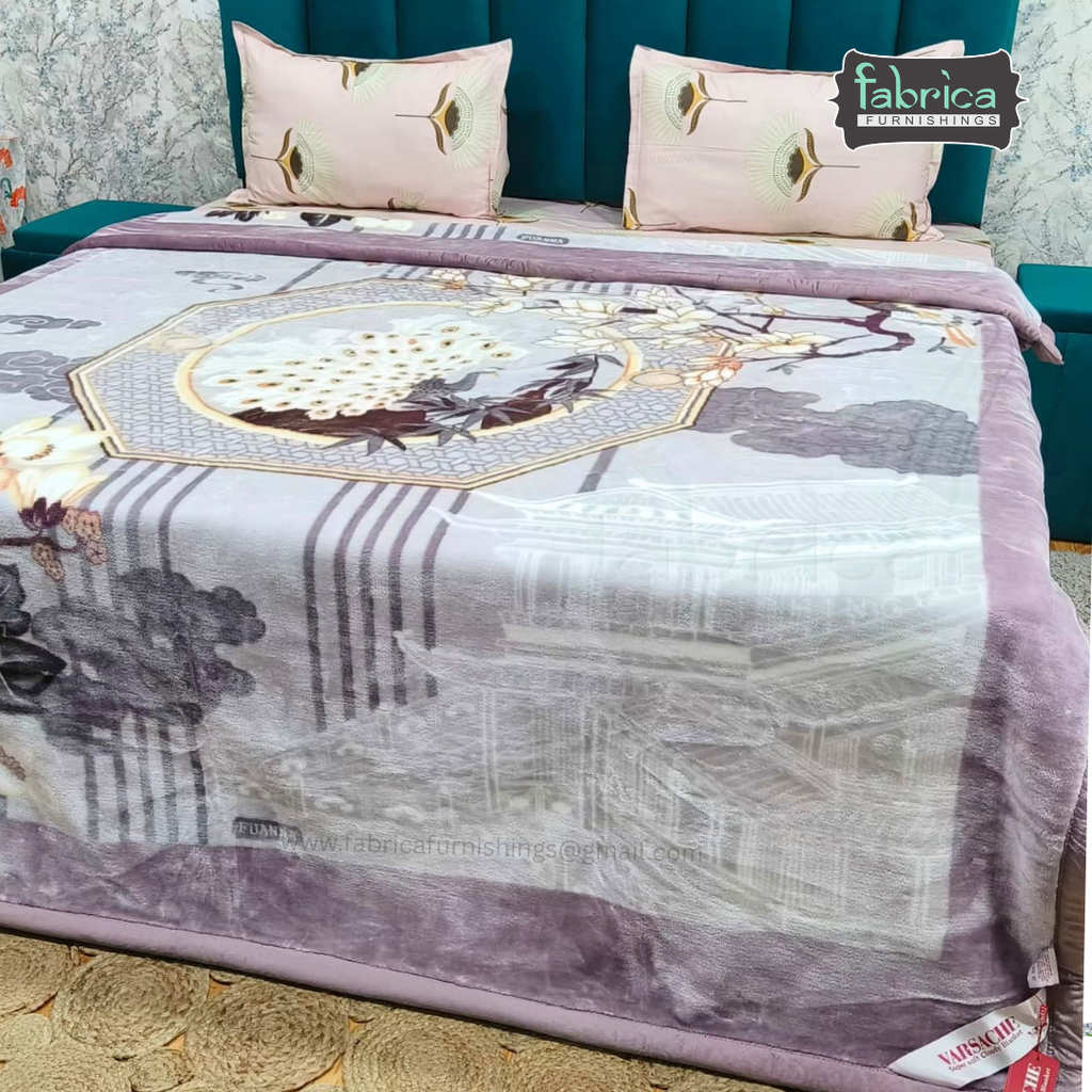 Varsache Double Bed Premium Printed  blanket -2 Ply