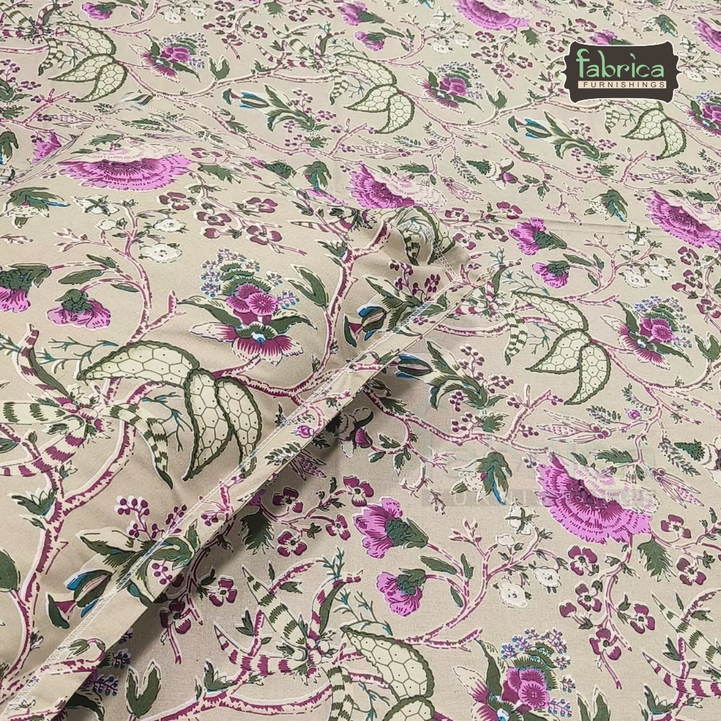 Sadabahar Anokhi Printed Pure Cotton  King Size Bedsheet Set