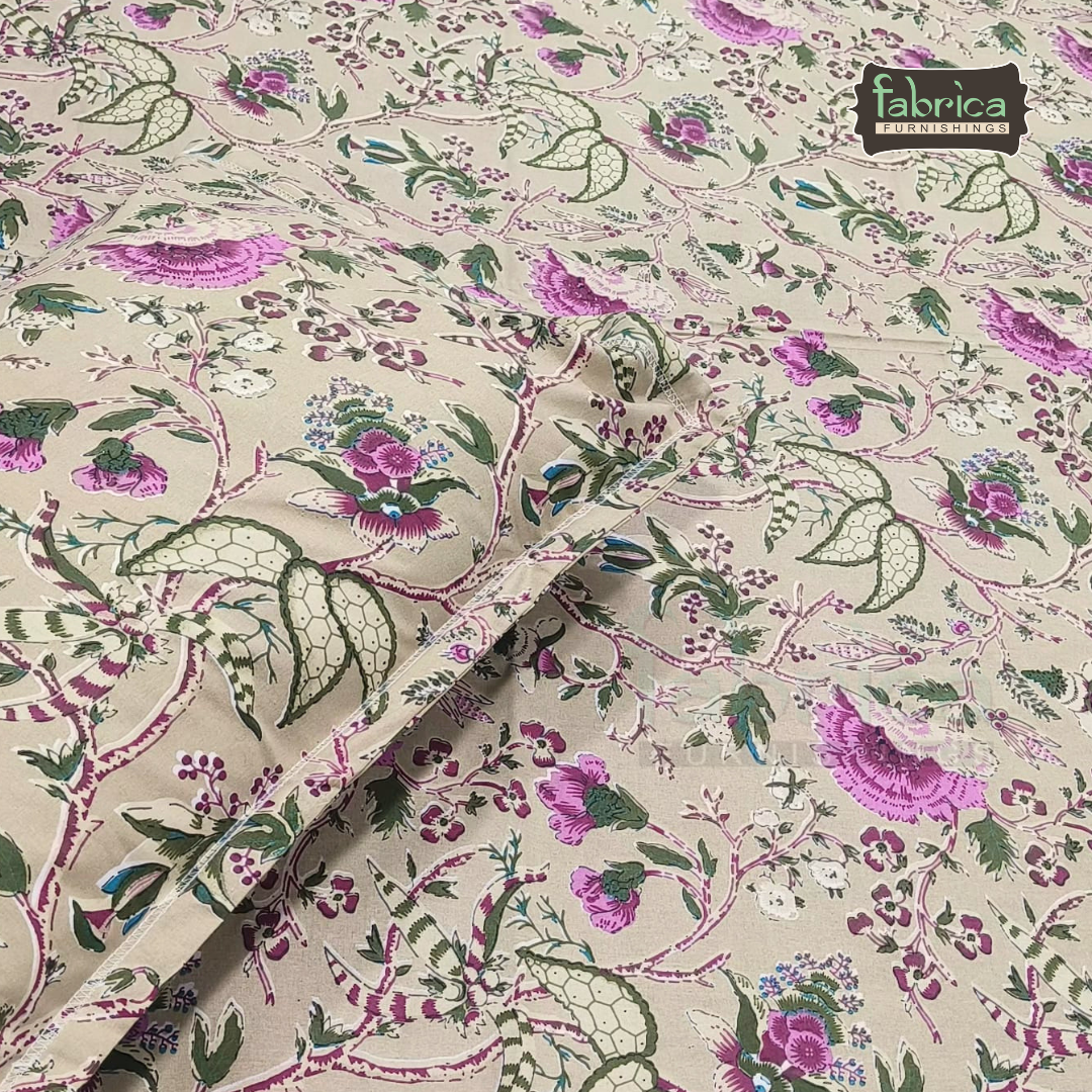 Sadabahar Anokhi Printed Pure Cotton  King Size Bedsheet Set