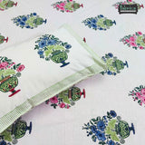 Rangoli Pure Cotton Handblock Super Kingsize Bedsheet
