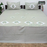 Designer Embroidered Pure Cotton  king Size Bed Sheets
