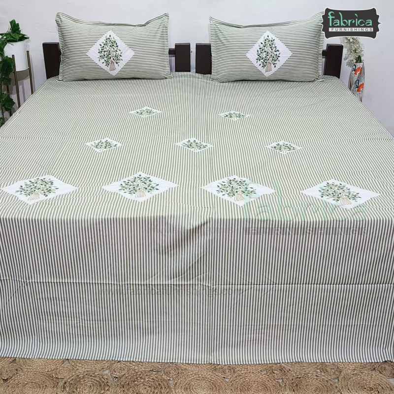 Designer Embroidered Pure Cotton  king Size Bed Sheets