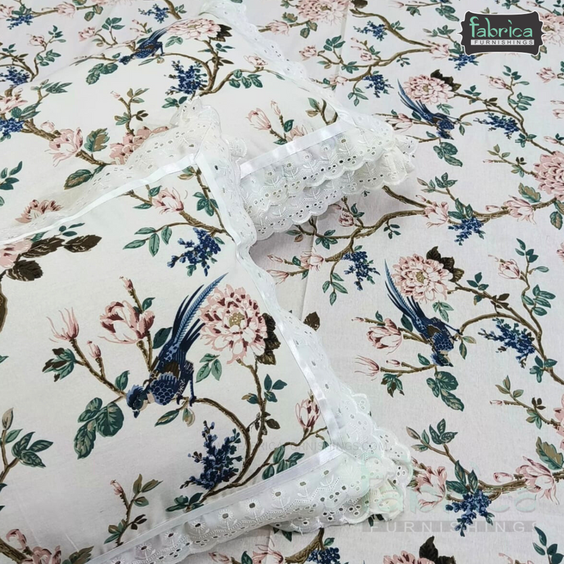 Traditional Anokhi Prints Pure Cotton King Size Lacework  Bedsheet