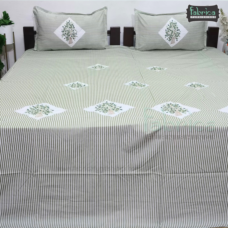 Designer Embroidered Pure Cotton  king Size Bed Sheets